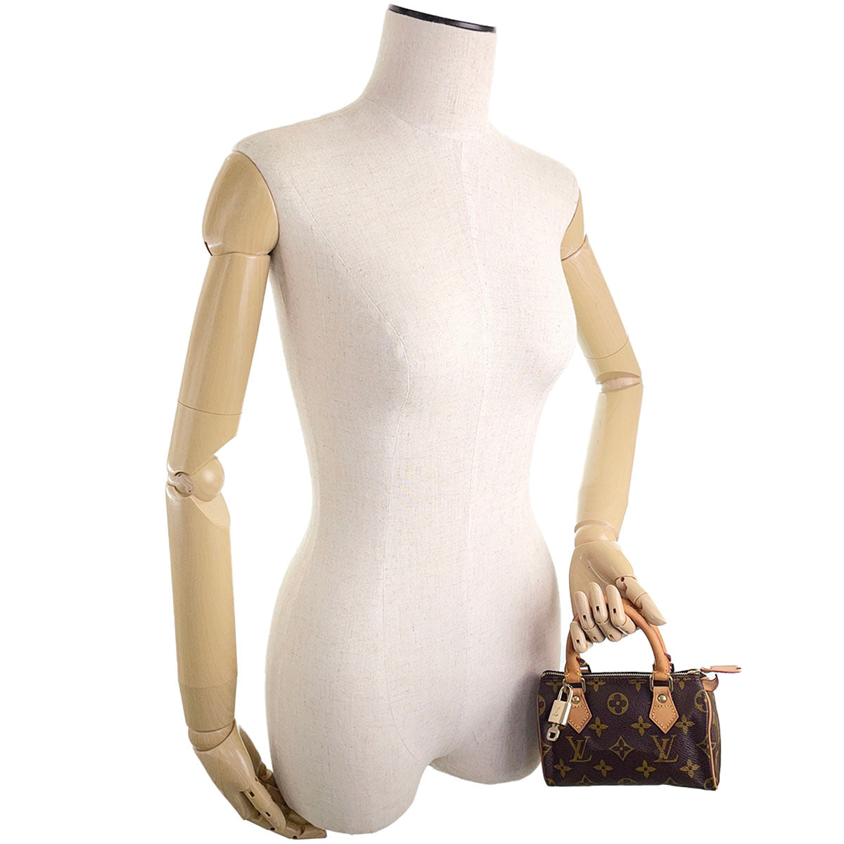 Louis Vuitton Monogram Mini speedy Coated Canvas Fabric Brown Handbag 4896