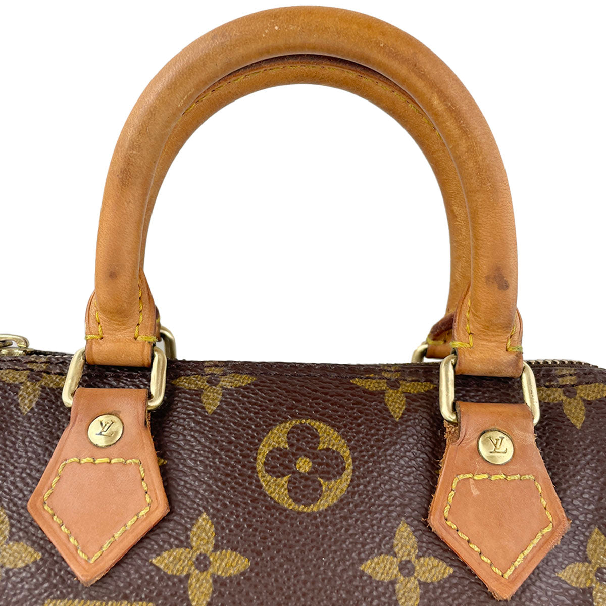 Louis Vuitton Monogram Mini speedy Coated Canvas Fabric Brown 2way Handbag 4934