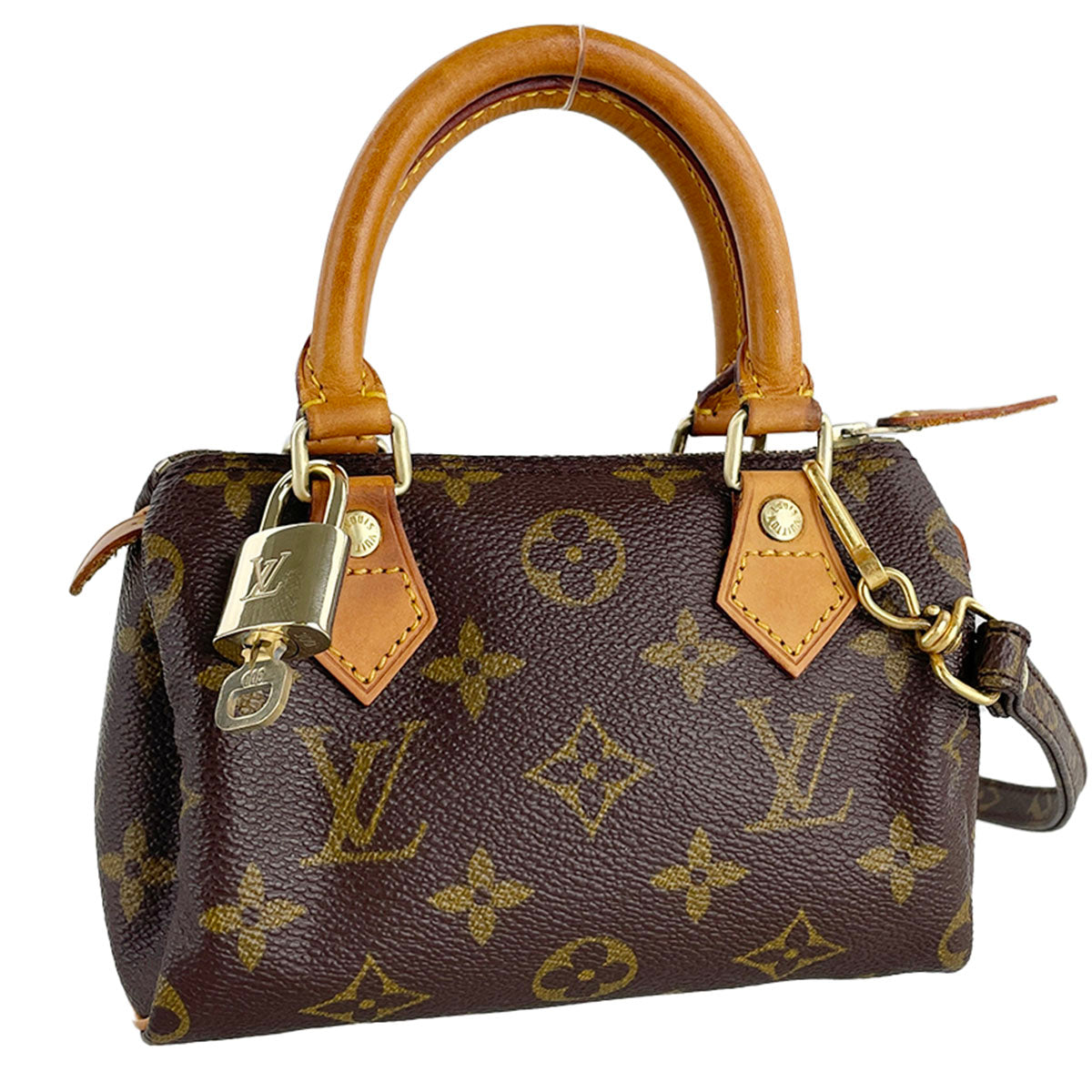 Louis Vuitton Monogram Mini speedy Coated Canvas Fabric Brown 2way Handbag 4916