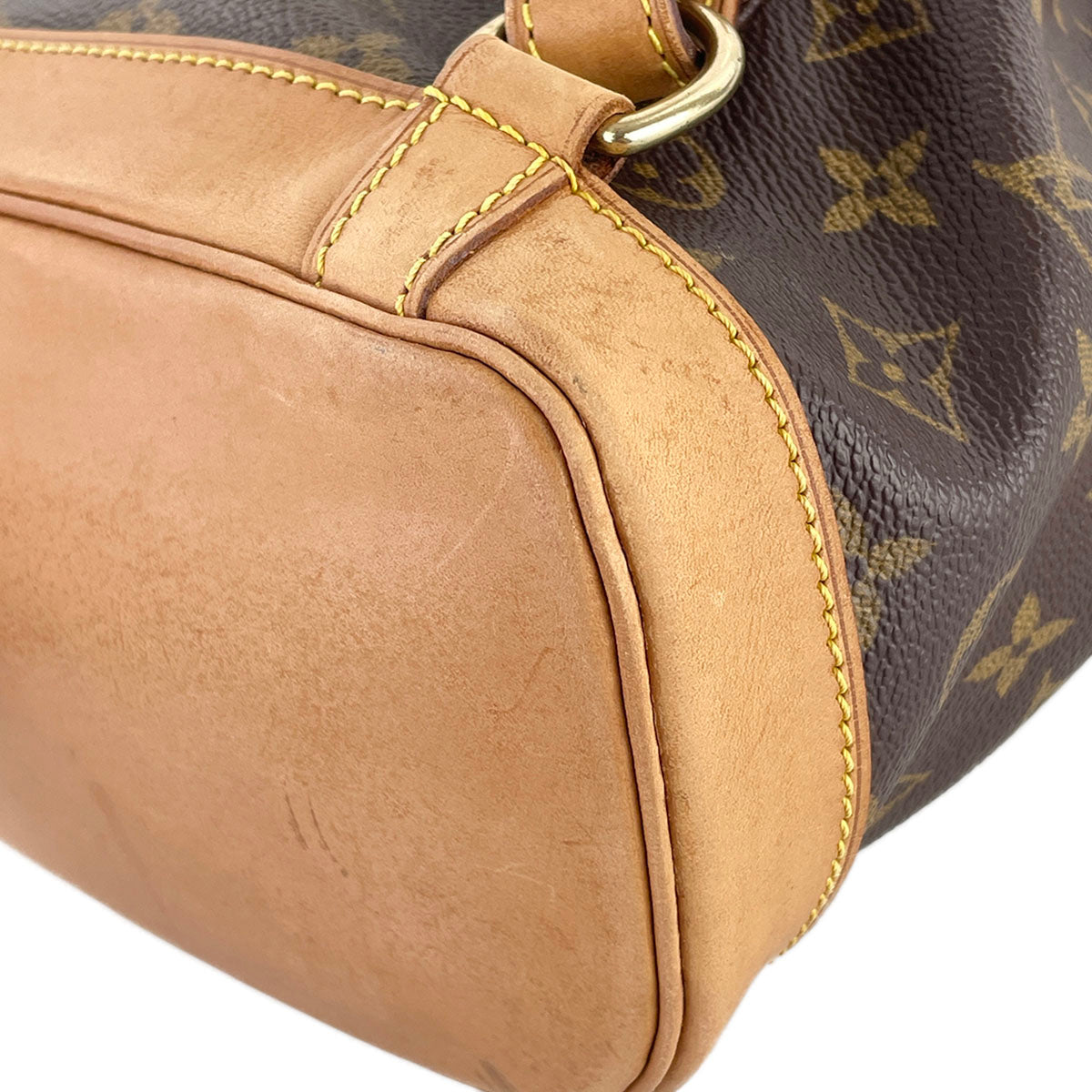 Louis Vuitton Monogram Montsouris MM Coated Canvas Brown Backpack Bag 4943
