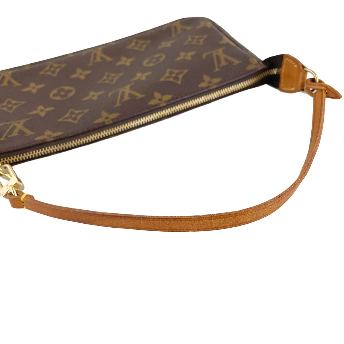 Louis Vuitton Monogram Pochette Accessoires Coated Canvas Brown Handbag 4891