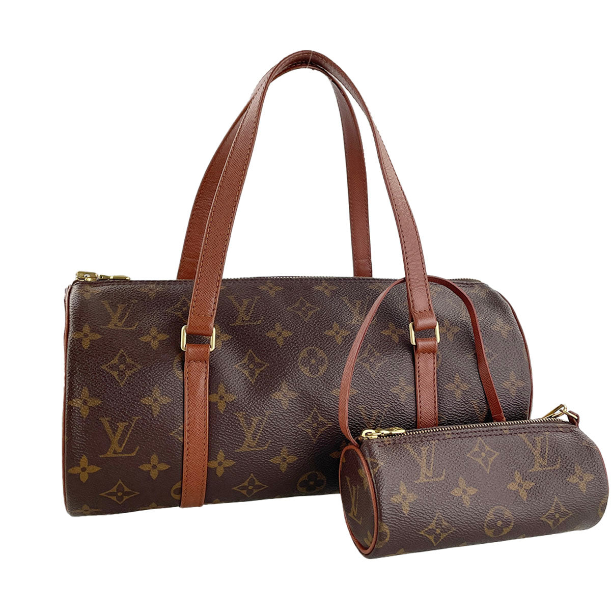 Louis Vuitton Monogram Papillon 30 Coated Canvas Leather Brown Handbag 4906