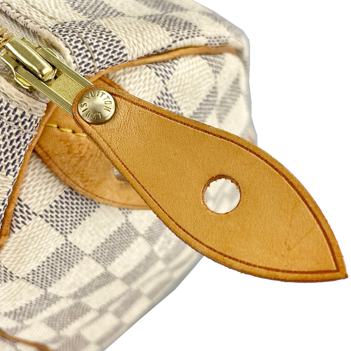 Louis Vuitton Damier Azur Speedy 25 Coated Canvas Fabric White Handbag 4939
