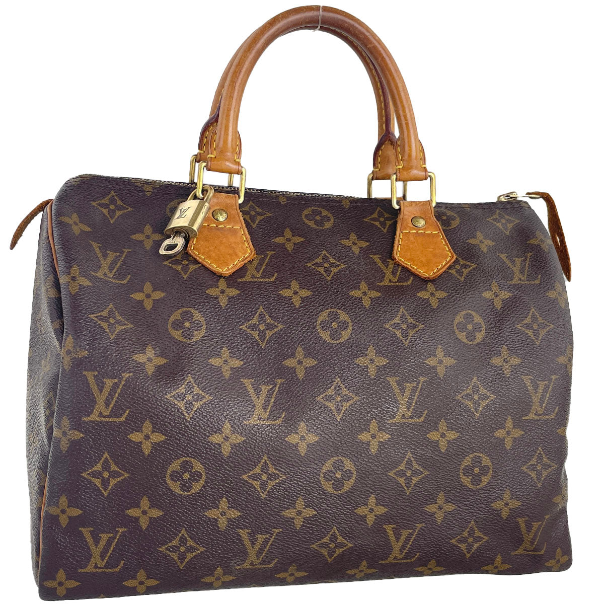 Louis Vuitton Monogram Speedy 30 Coated Canvas Fabric Brown Handbag 4909