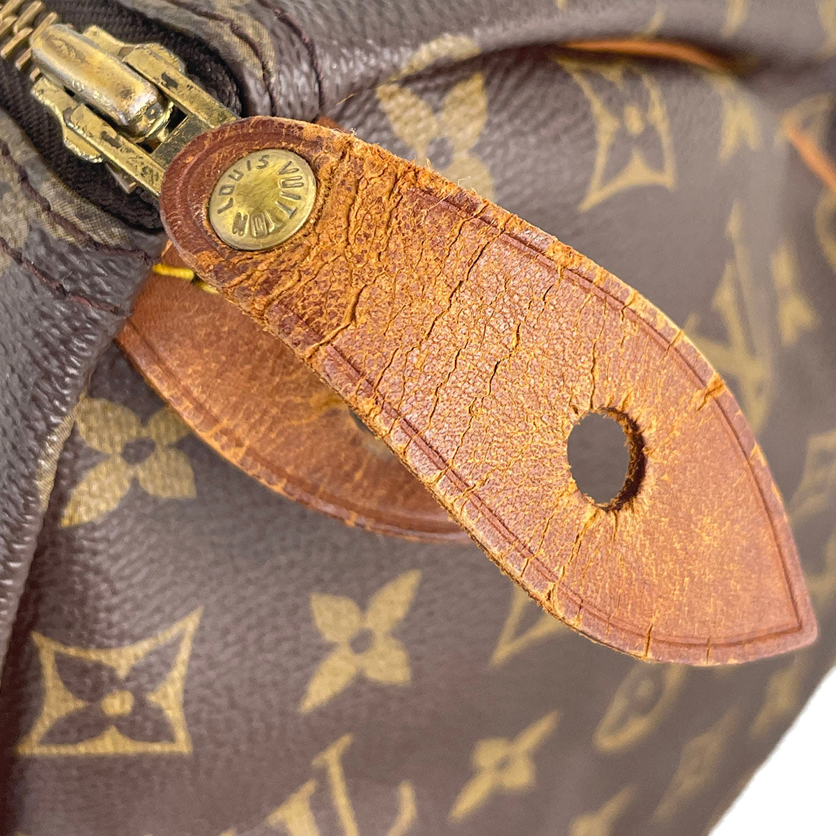 Louis Vuitton Monogram Speedy 30 Coated Canvas Fabric Brown Handbag 4914