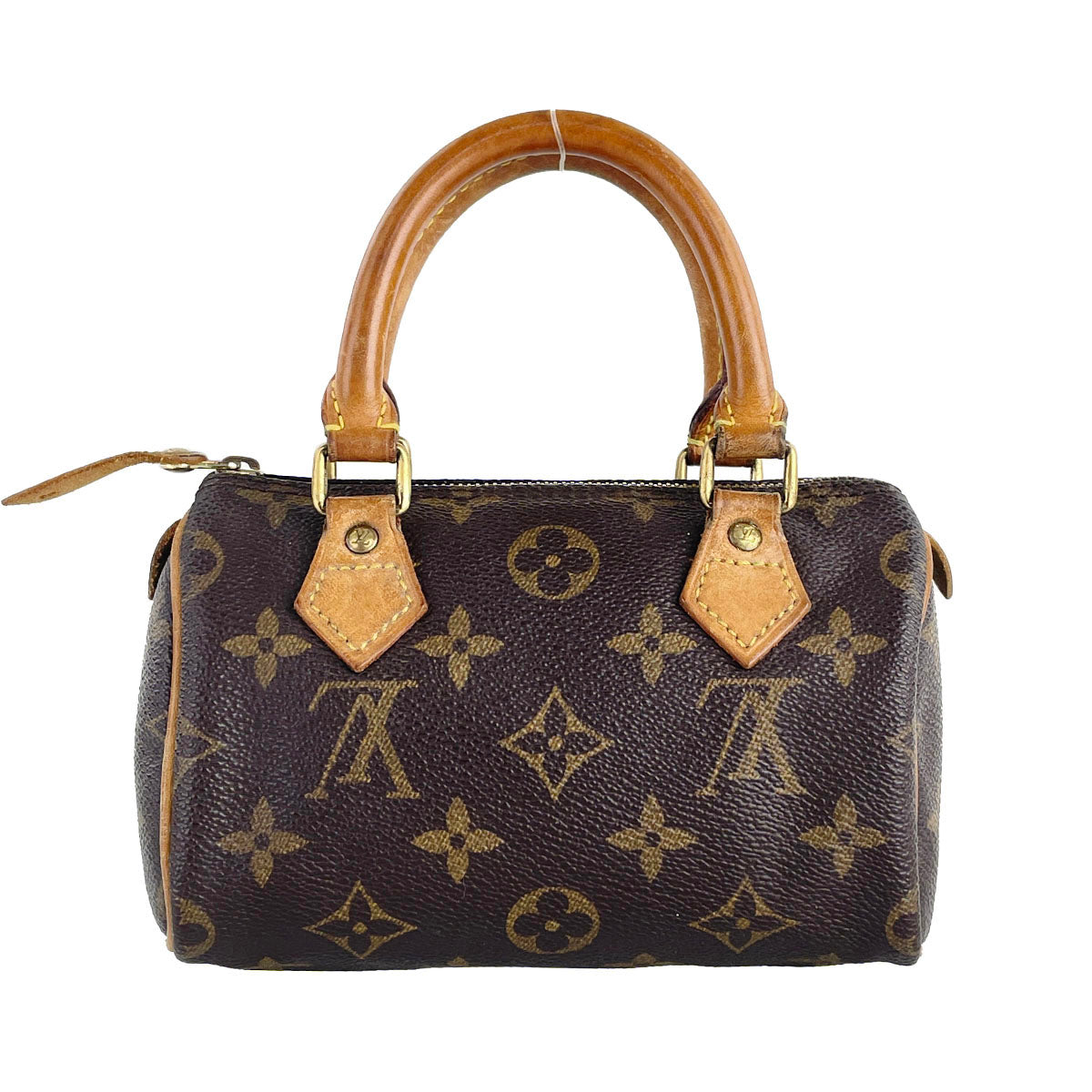 Louis Vuitton Monogram Mini speedy 2way Coated Canvas Fabric Brown Handbag 4901