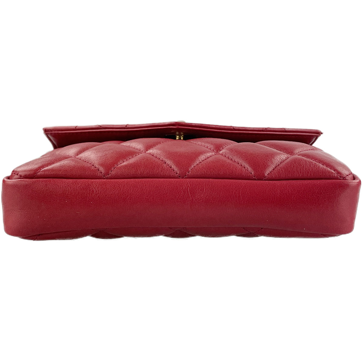 CHANEL Matelasse Lambskin Leather Red Waist bag 4921