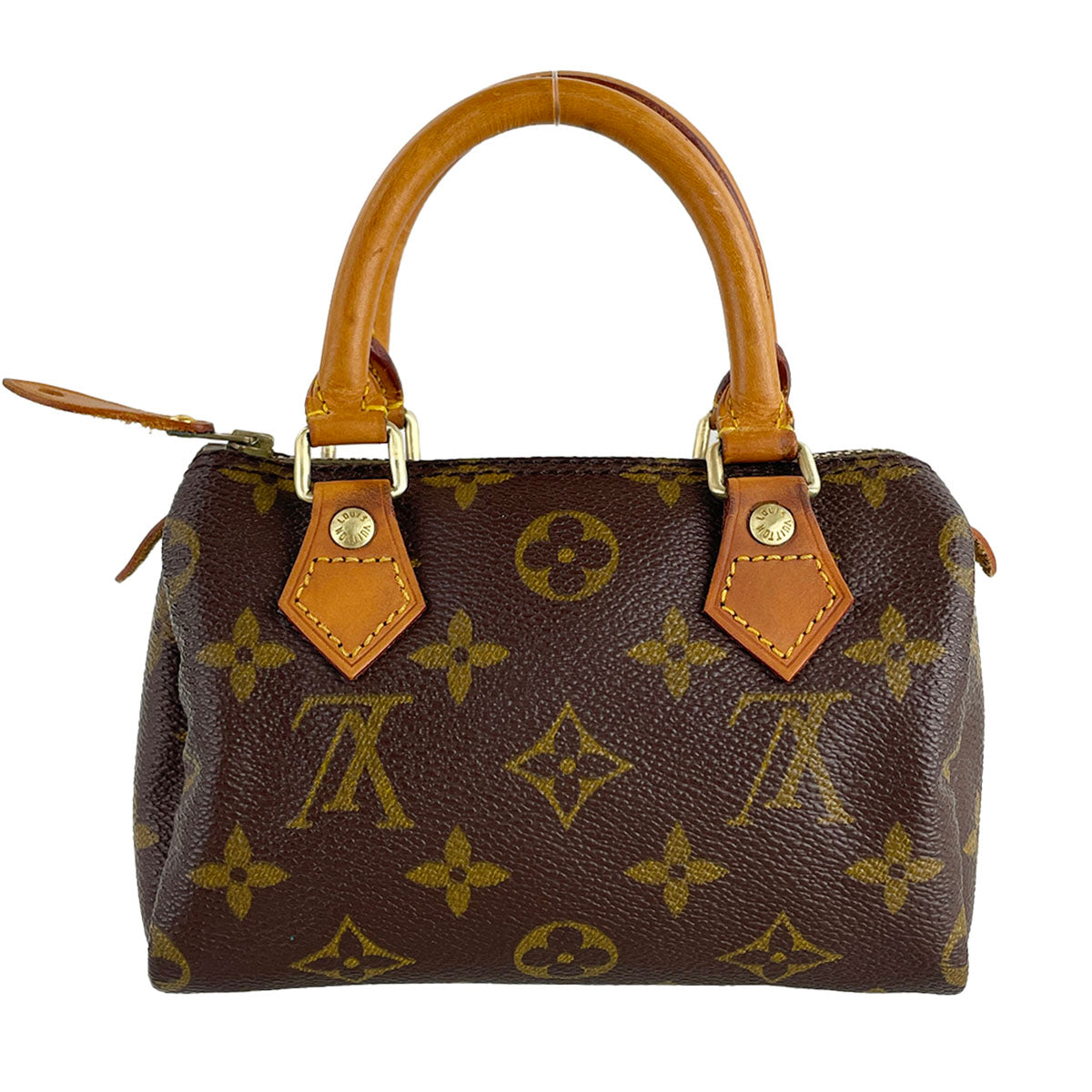 Louis Vuitton Monogram Mini speedy Coated Canvas Fabric Brown 2way Handbag 4916