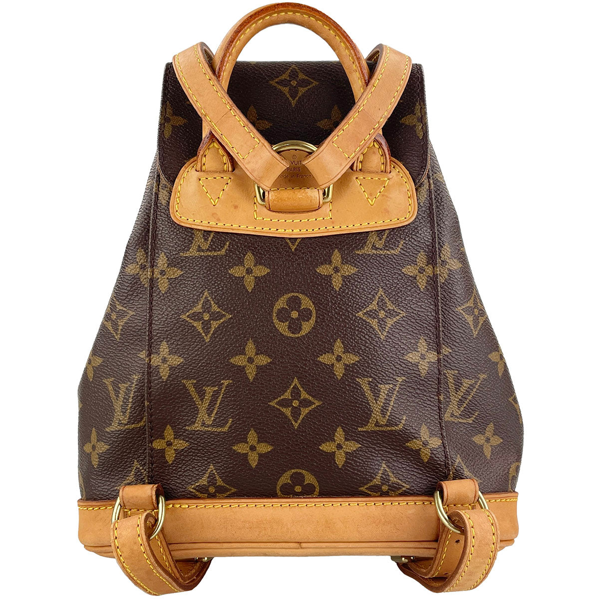 Louis Vuitton Monogram Montsouris PM Coated Canvas Brown Backpack Bag 4873