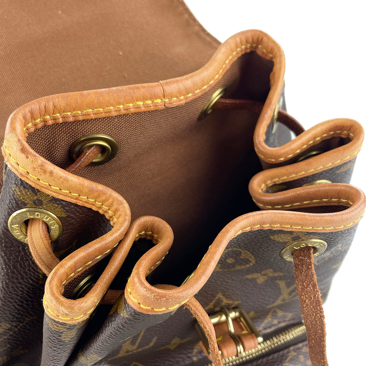 Louis Vuitton Monogram Montsouris PM Coated Canvas Brown Backpack Bag 4873
