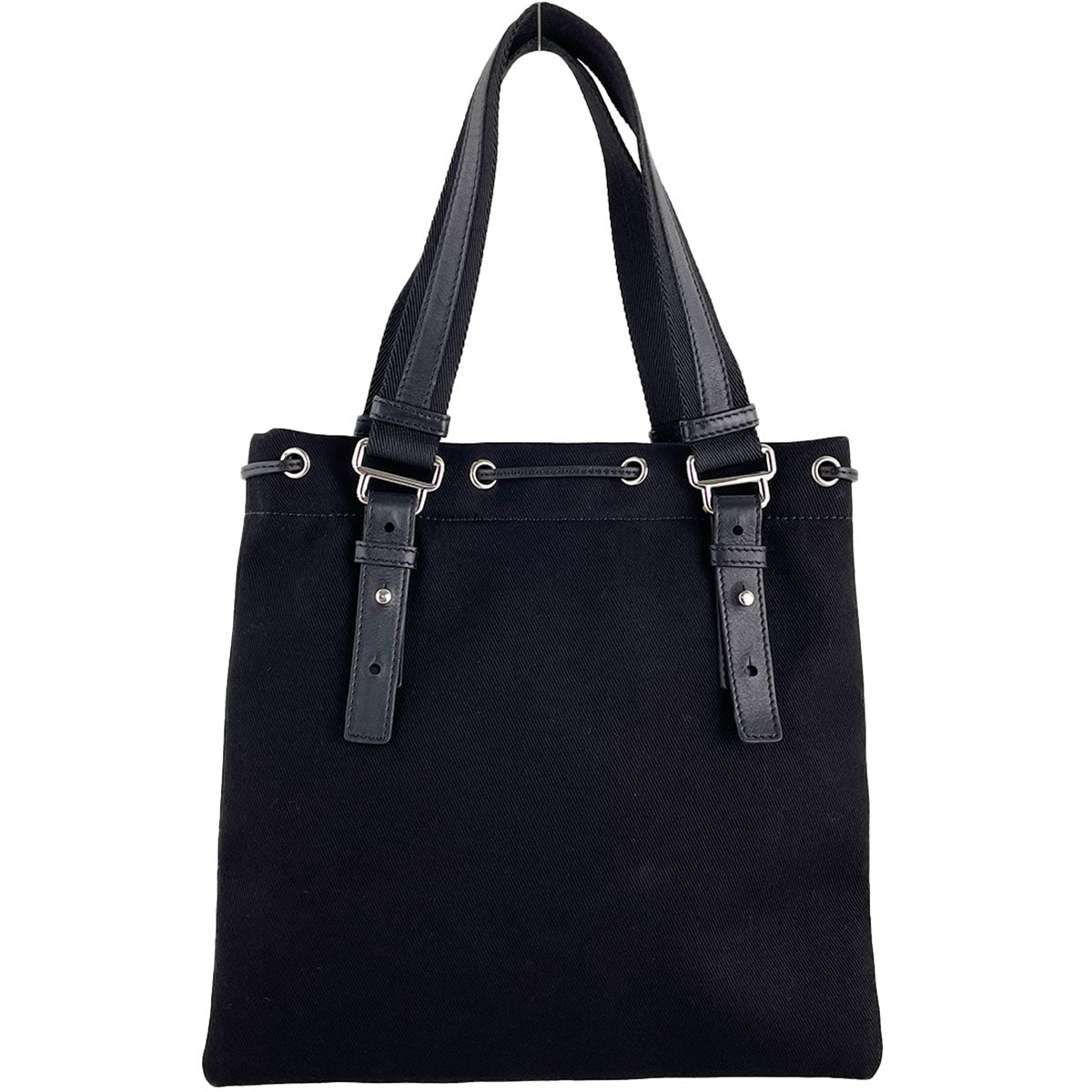 Saint Laurent Rive Gauche Kahala Canvas Fabric Black Handbag 4886