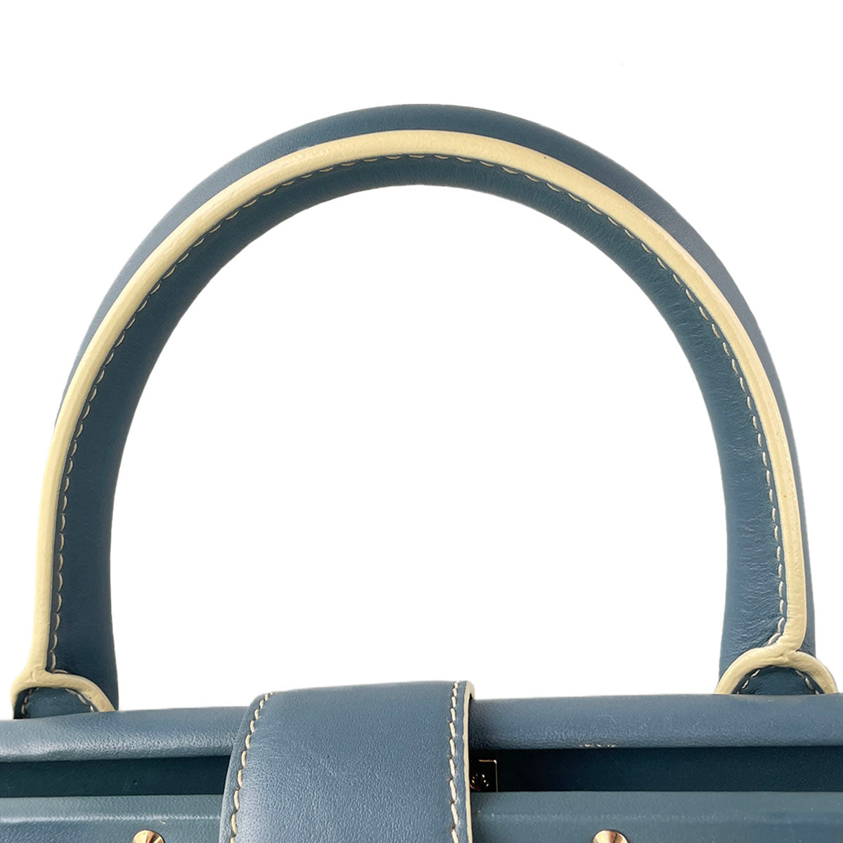 Louis Vuitton Suhali Angenieux PM Leather Fabric Blue Handbag 4851
