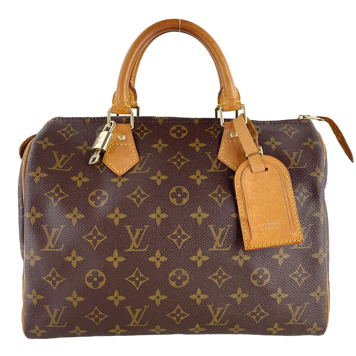 Louis Vuitton Monogram Speedy 30 Coated Canvas Fabric Brown Handbag 4866