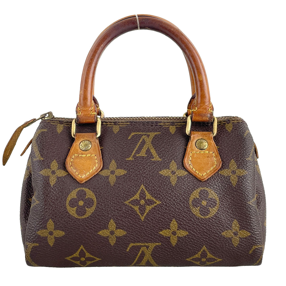 Louis Vuitton Monogram Mini speedy 2way Coated Canvas Fabric Brown Handbag 4877