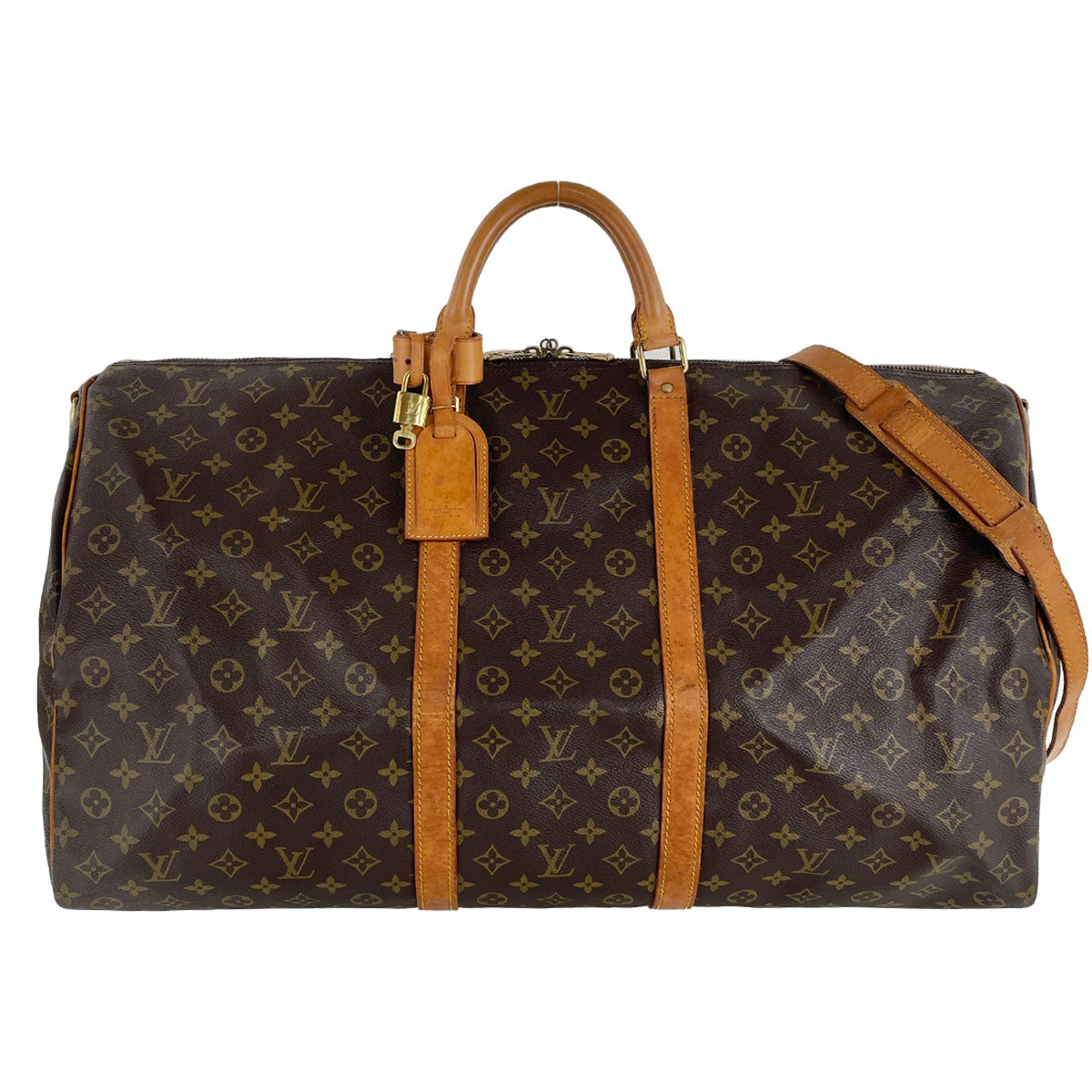 Louis Vuitton Monogram Keepall Bandouliere 60 Coated Canvas Boston Bag 4898