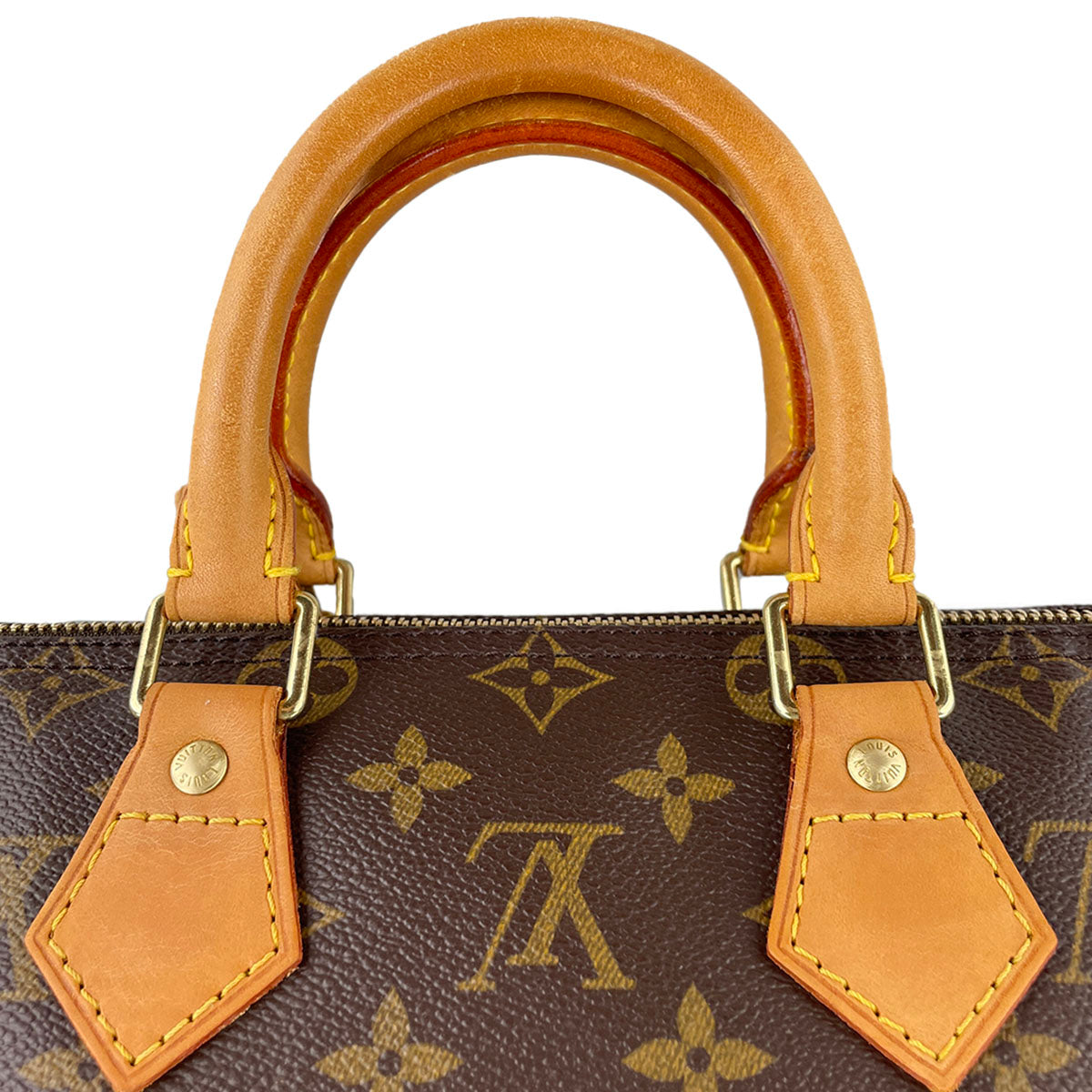 Louis Vuitton Monogram Speedy 25 Coated Canvas Fabric Brown Handbag 4907