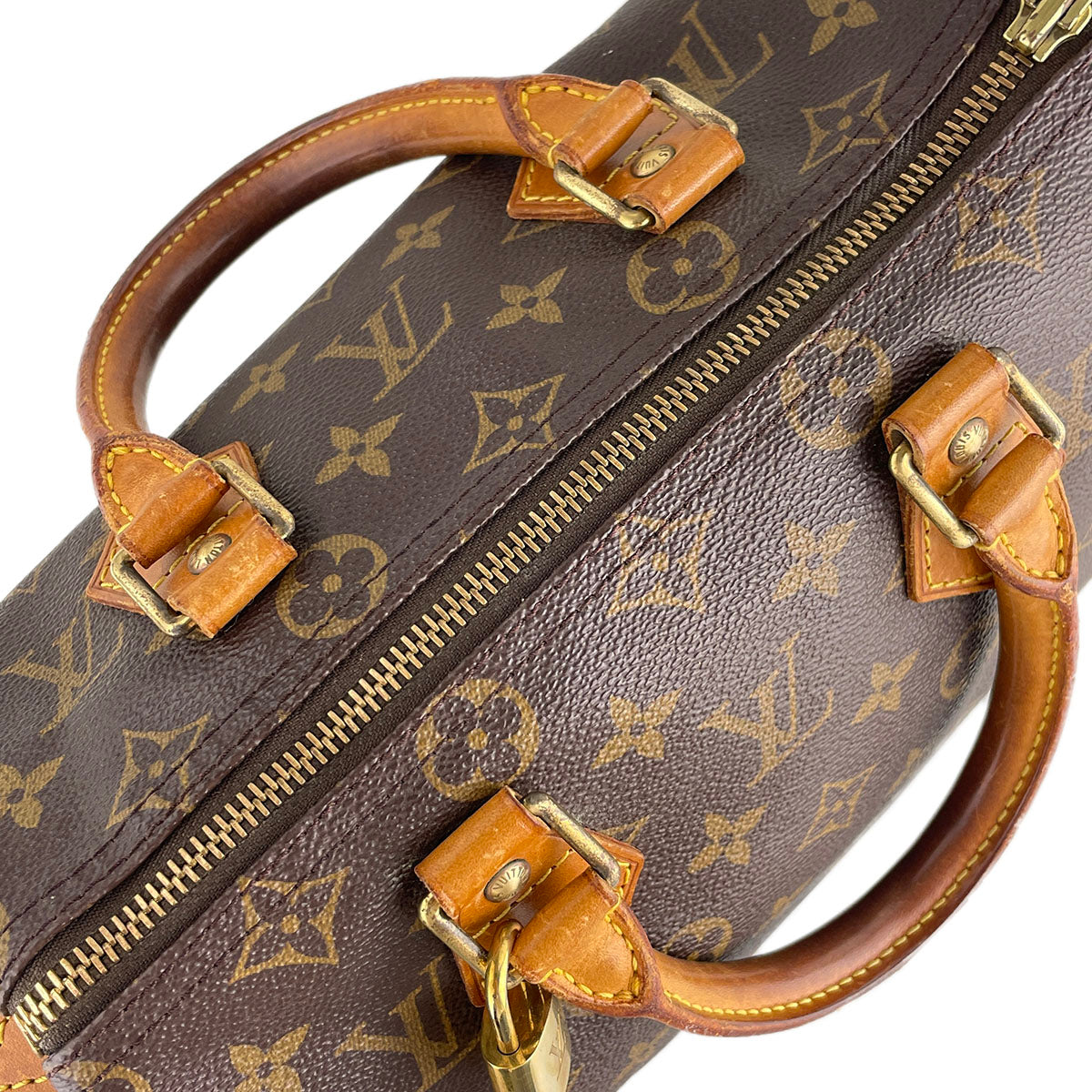 Louis Vuitton Monogram Speedy 25 Coated Canvas Fabric Brown Handbag 4827