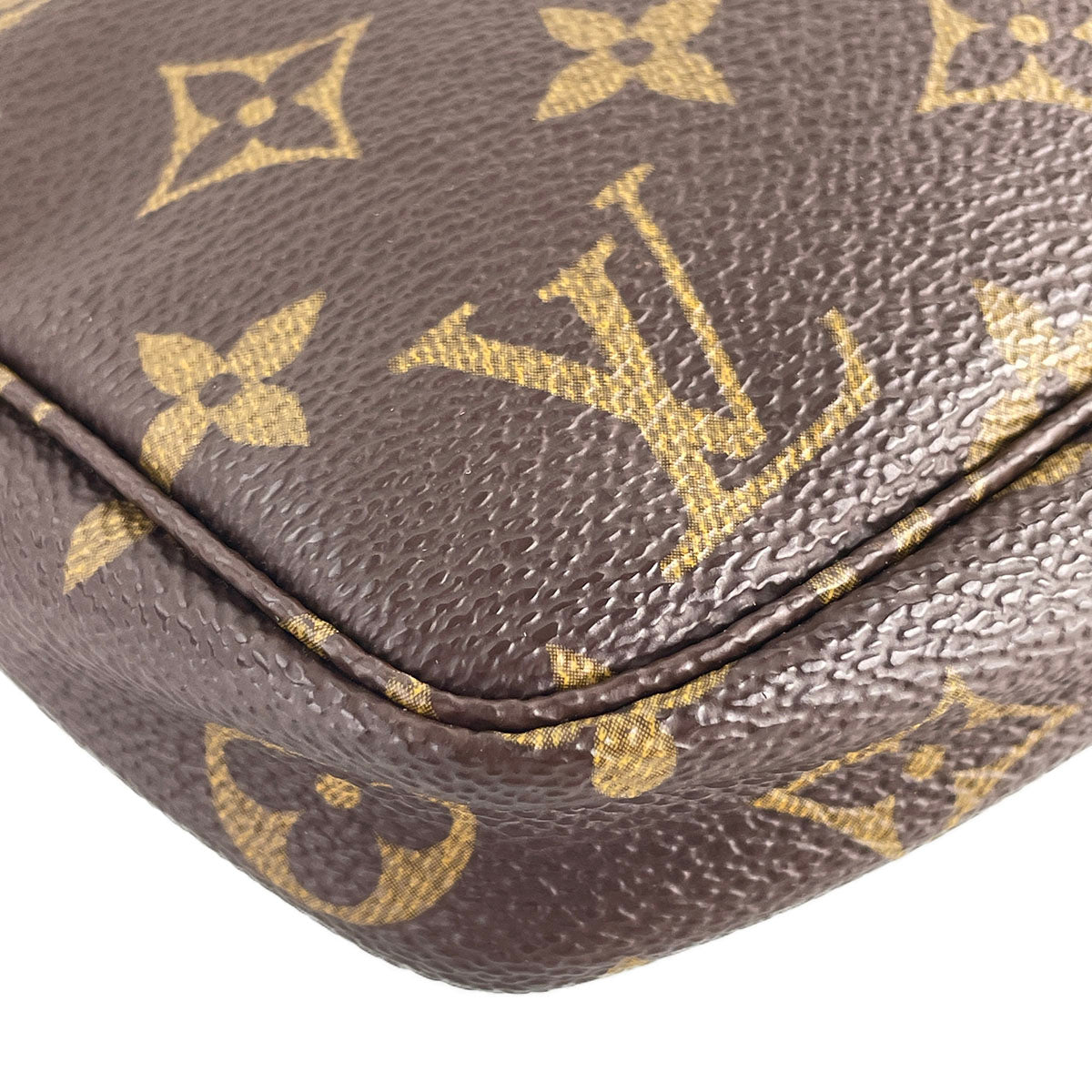 Louis Vuitton Monogram Pochette Accessoires Coated Canvas Brown Handbag 4922