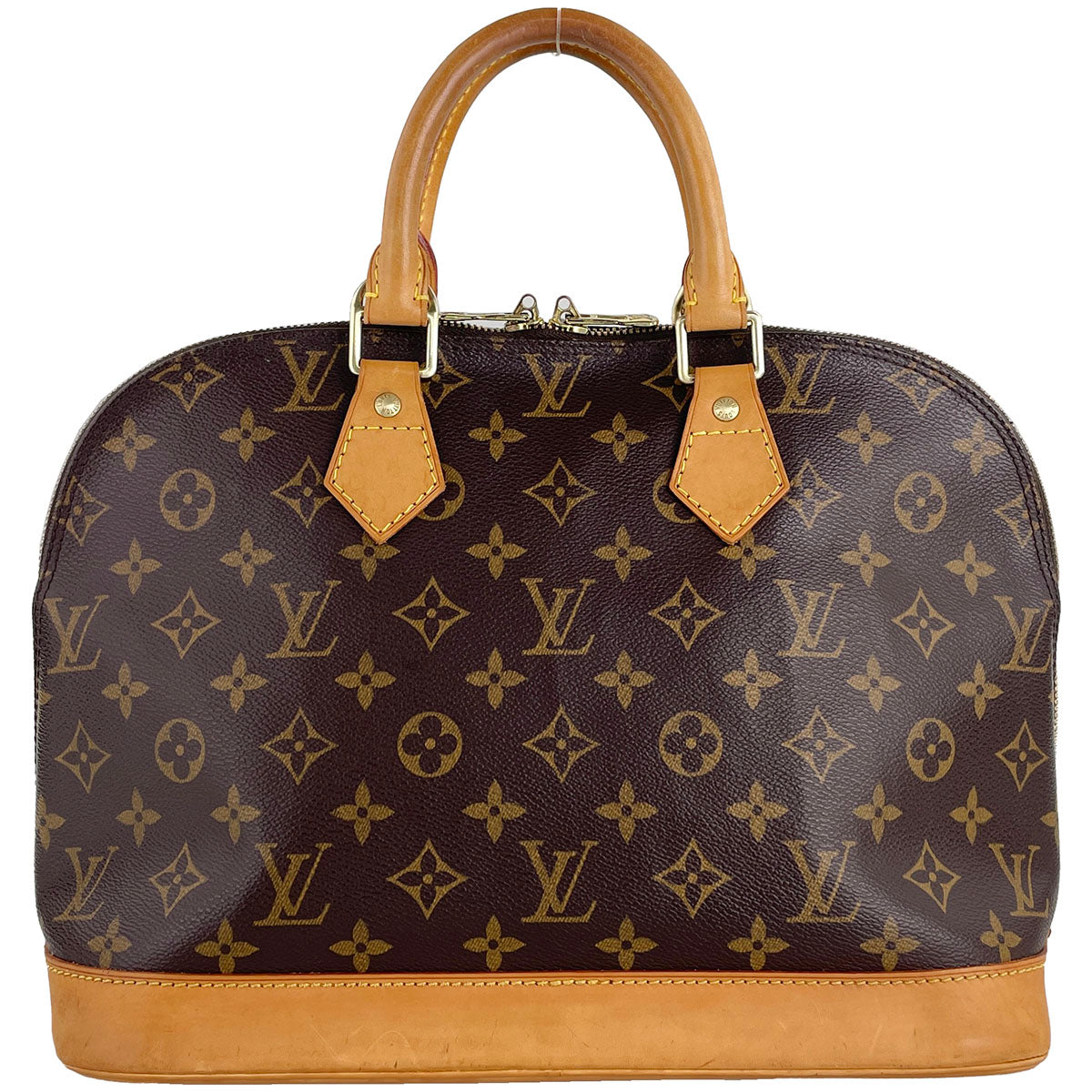 Louis Vuitton Monogram Alma 2way Coated Canvas Fabric Brown Handbag 4882