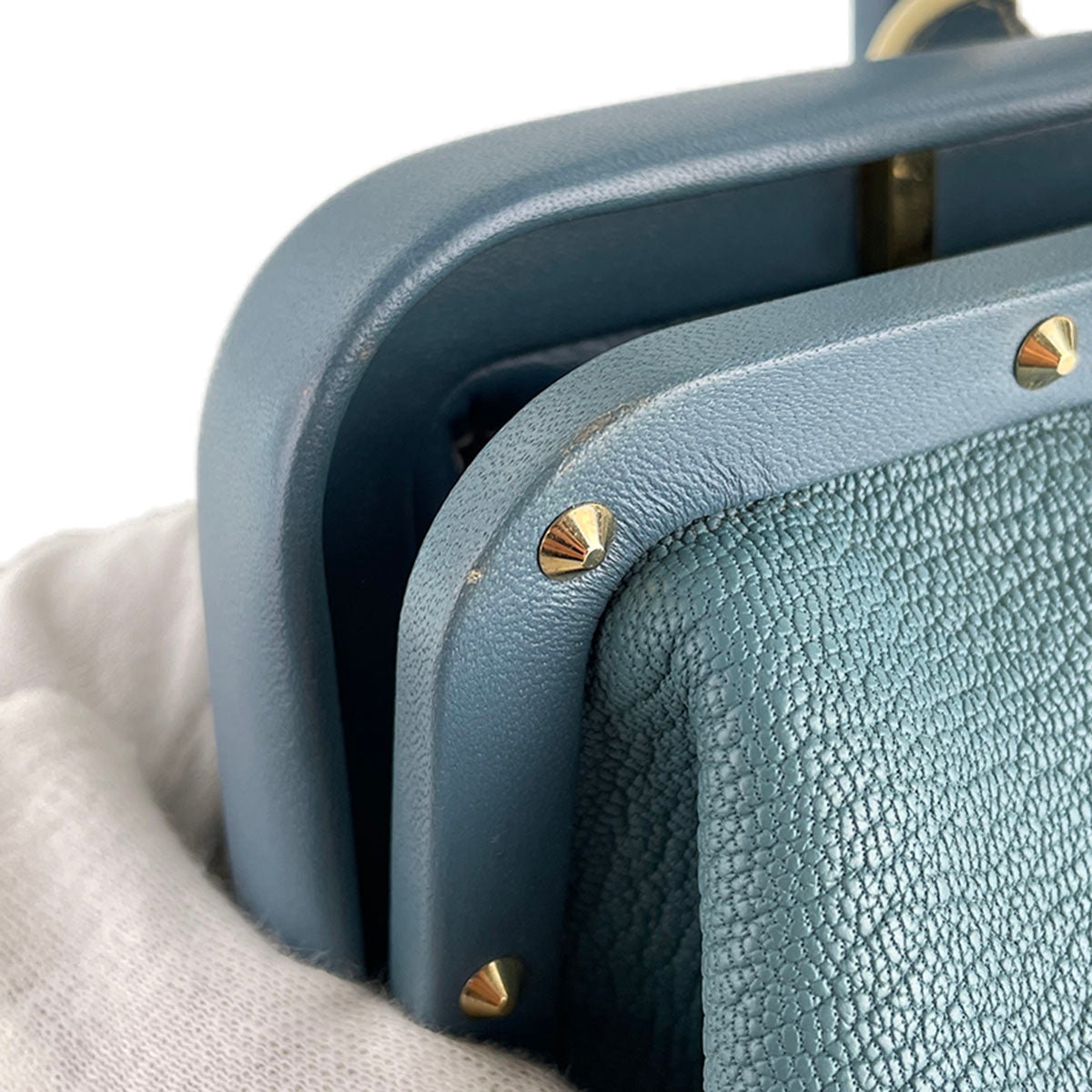 Louis Vuitton Suhali Angenieux PM Leather Fabric Blue Handbag 4851