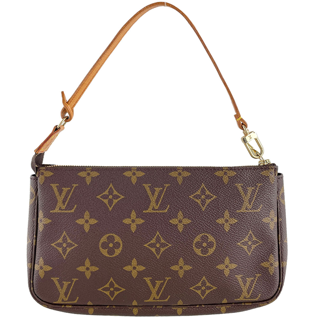 Louis Vuitton Monogram Pochette Accessoires Coated Canvas Brown Handbag 4891