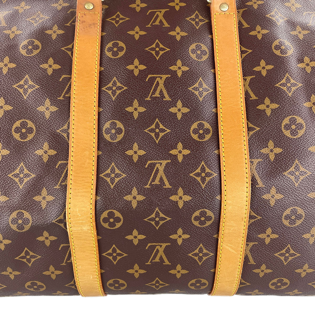 Louis Vuitton Monogram Keepall 55 Coated Canvas Fabric Brown Boston Bag 4888