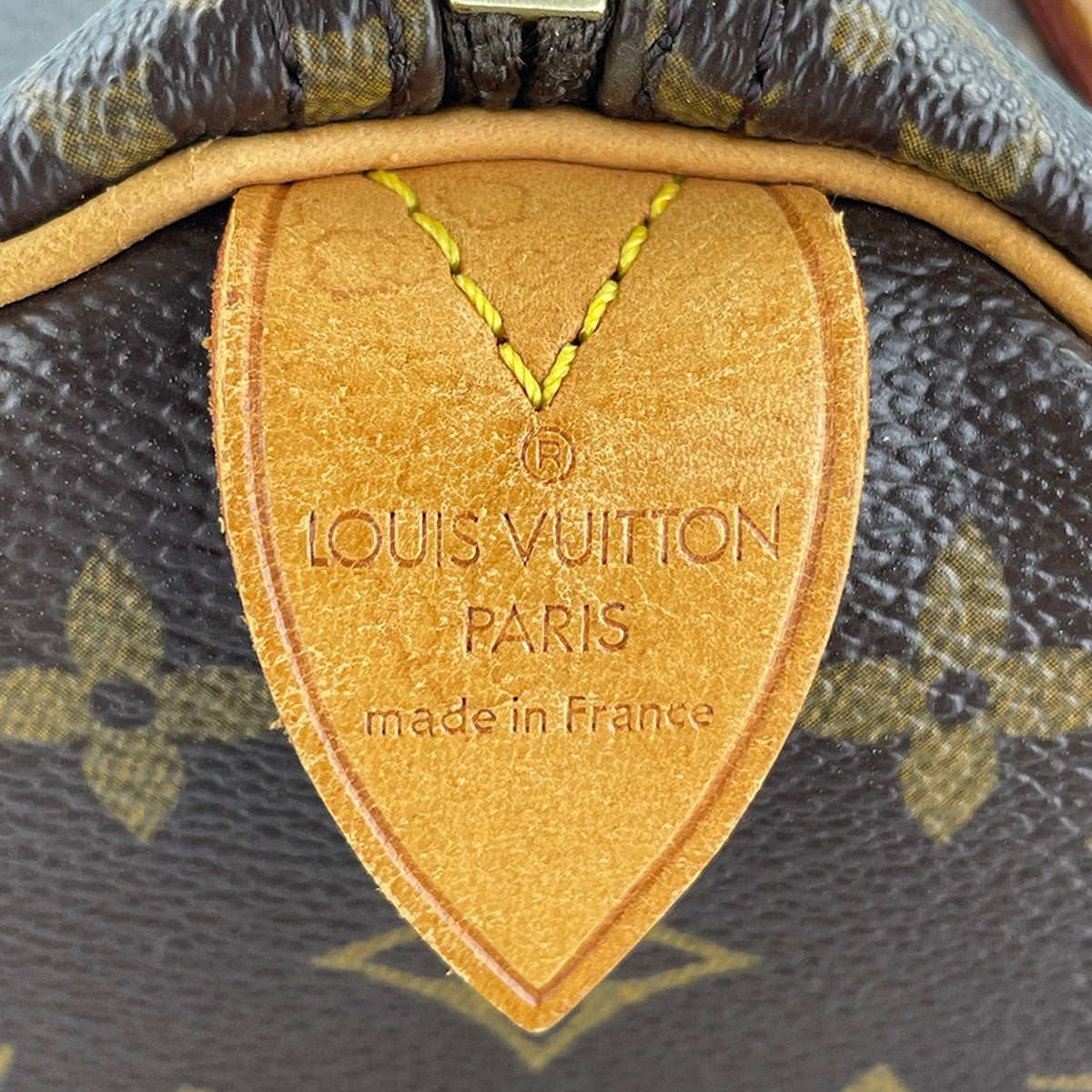 Louis Vuitton Monogram Speedy 25 Coated Canvas Fabric Brown Handbag 4907