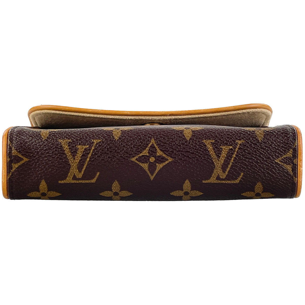 Louis Vuitton Monogram Pochette Florentine Coated Canvas Suede Brown Pouch 4875