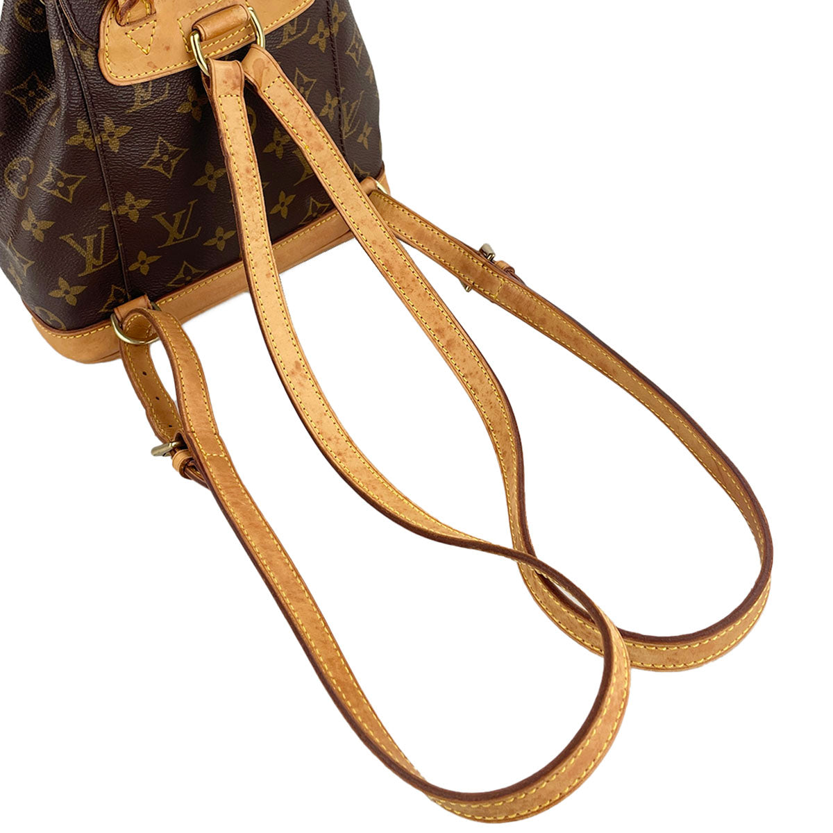 Louis Vuitton Monogram Montsouris PM Coated Canvas Brown Backpack Bag 4873