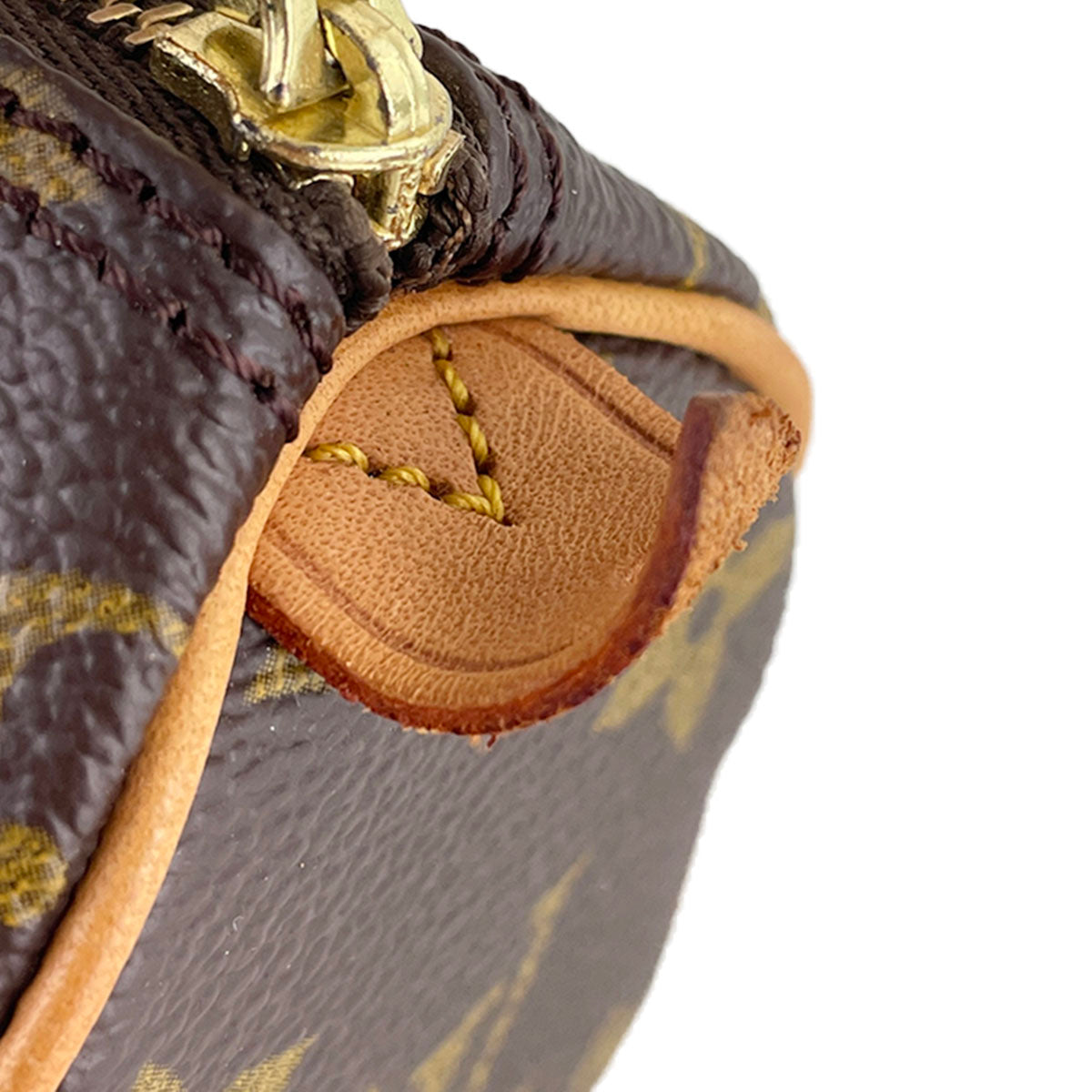 Louis Vuitton Monogram Mini speedy Coated Canvas Fabric Brown Handbag 4896