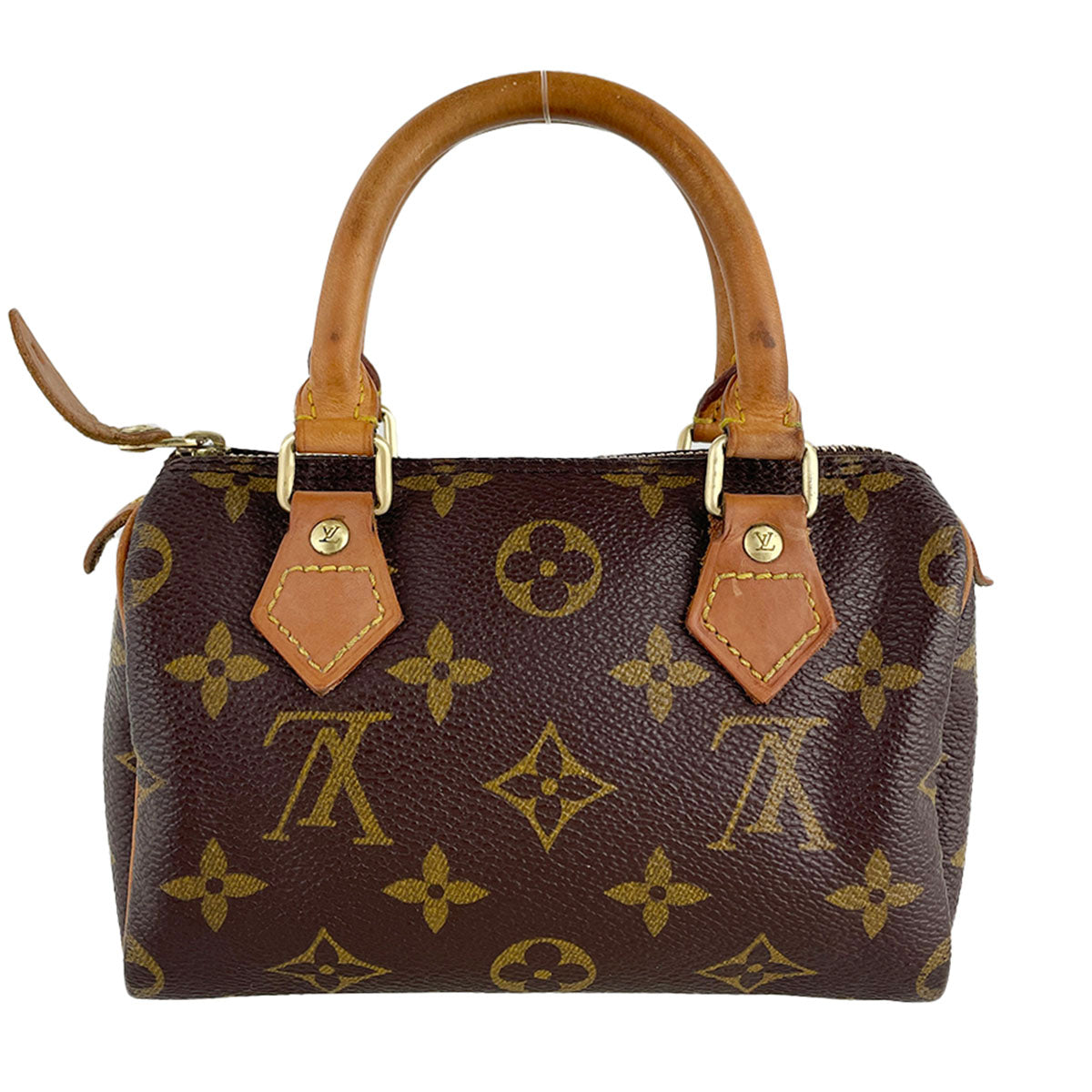 Louis Vuitton Monogram Mini speedy Coated Canvas Fabric Brown 2way Handbag 4934