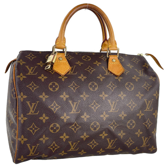 Louis Vuitton Monogram Speedy 30 Coated Canvas Fabric Brown Handbag 4924
