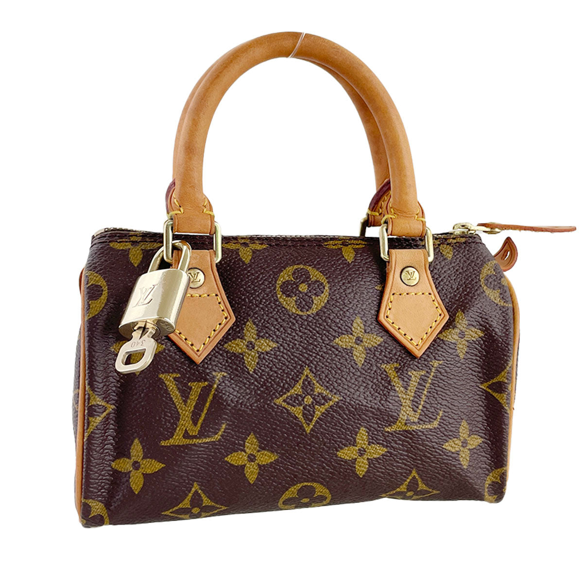 Louis Vuitton Monogram Mini speedy Coated Canvas Fabric Brown Handbag 4896