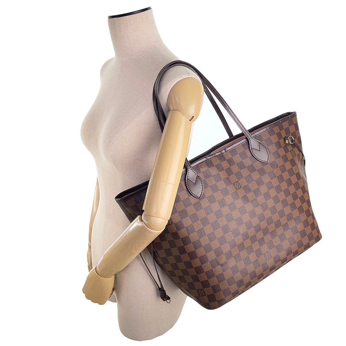 Louis Vuitton Damier Neverfull MM Coated Canvas Fabric Brown Tote bag 4826