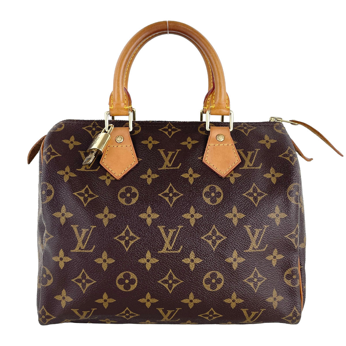 Louis Vuitton Monogram Speedy 25 Coated Canvas Fabric Brown Handbag 4941