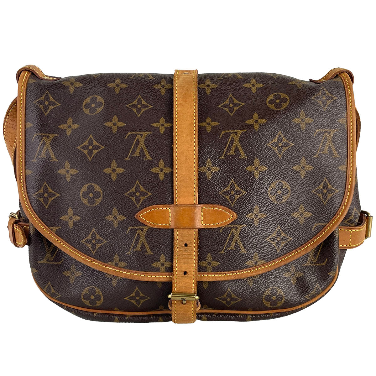 Louis Vuitton Monogram Saumur 30 Coated Canvas Fabric Brown Shoulder bag 4852
