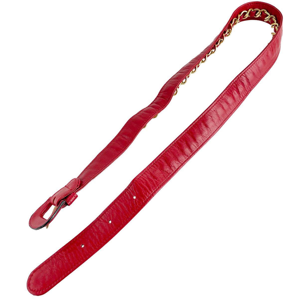 CHANEL Matelasse Lambskin Leather Red Waist bag 4856