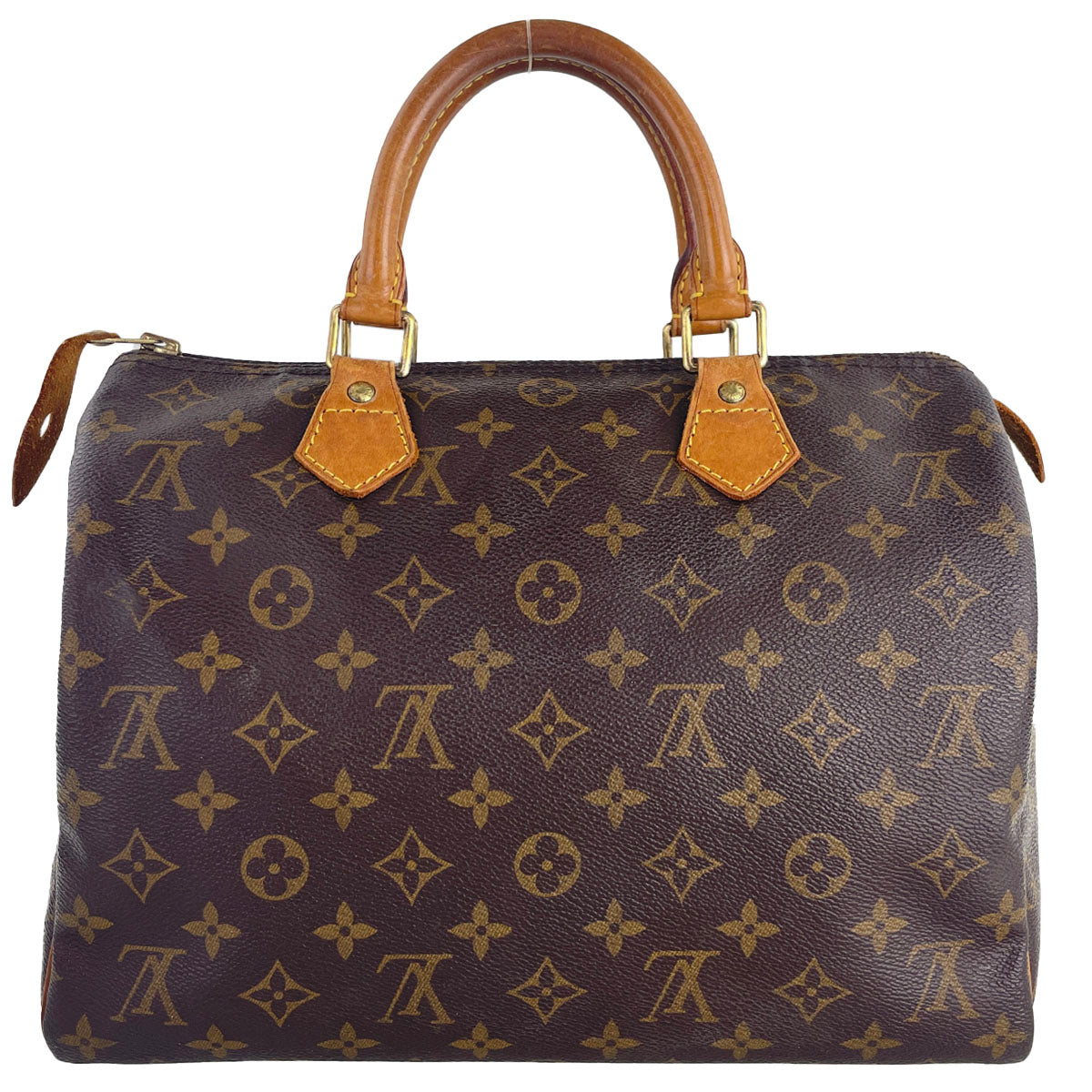 Louis Vuitton Monogram Speedy 30 Coated Canvas Fabric Brown Handbag 4909