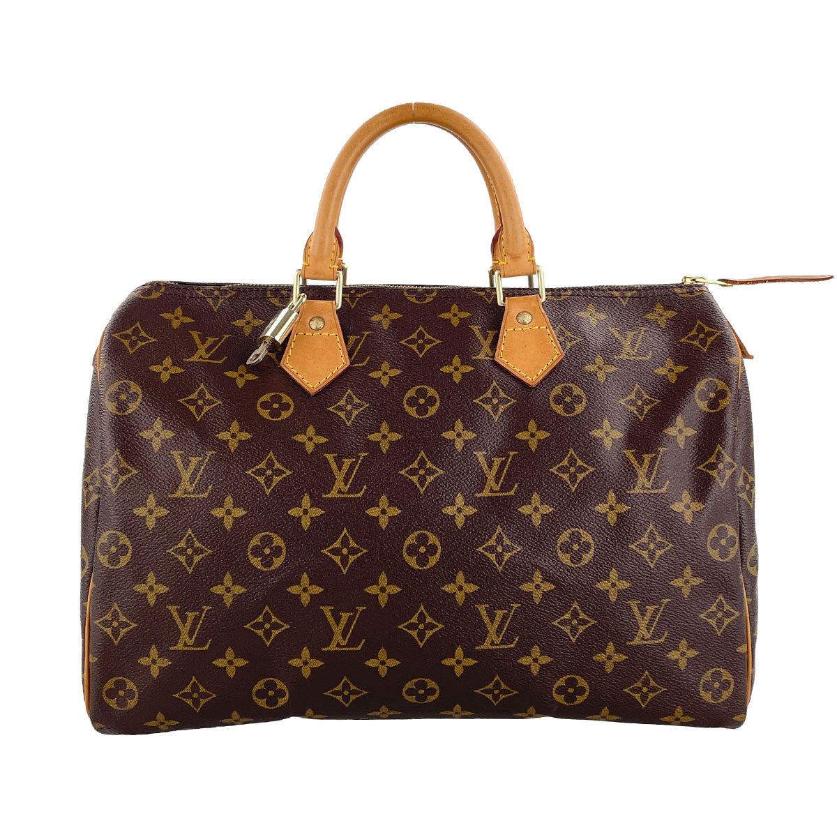 Louis Vuitton Monogram Speedy 35 Coated Canvas Fabric Brown Handbag 4849