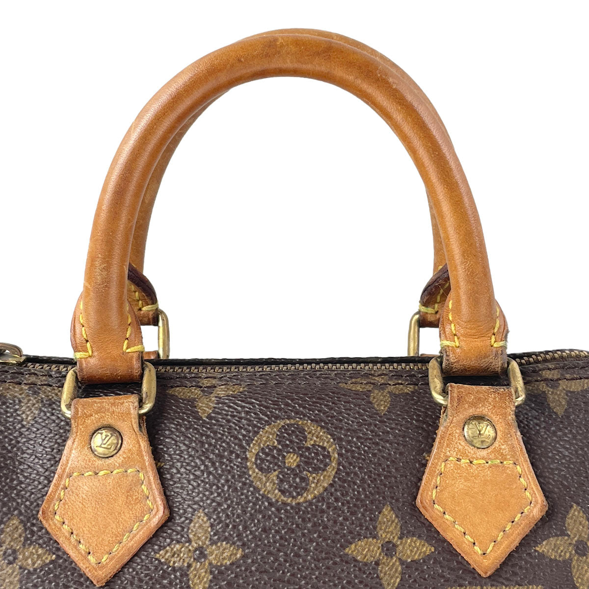 Louis Vuitton Monogram Mini speedy 2way Coated Canvas Fabric Brown Handbag 4901