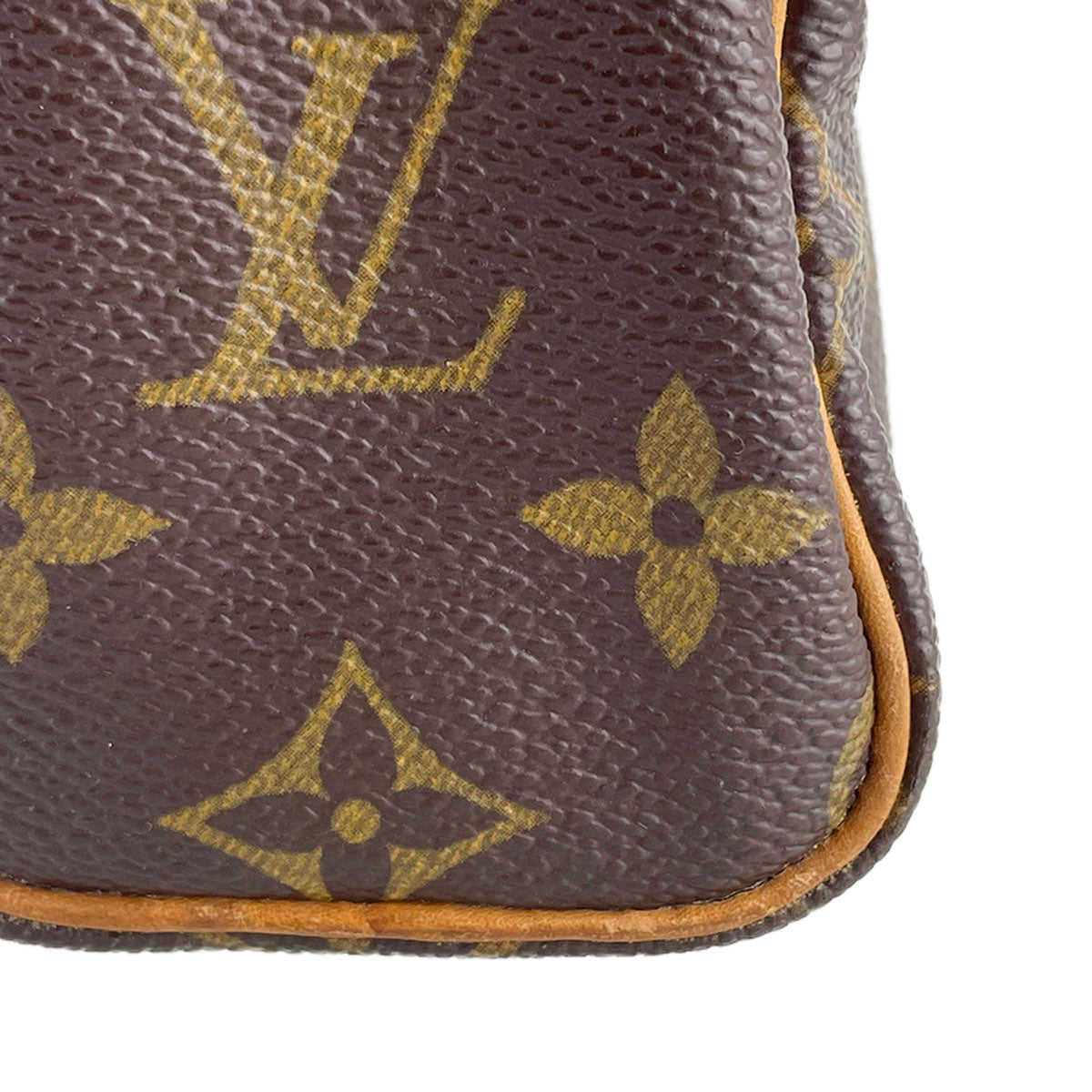 Louis Vuitton Monogram Mini speedy Coated Canvas Fabric Brown 2way Handbag 4934