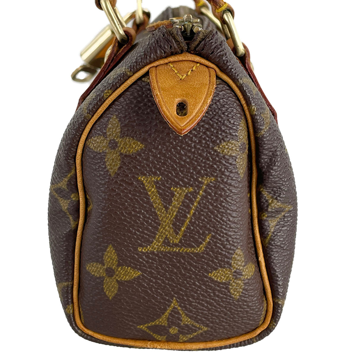 Louis Vuitton Monogram Mini speedy Coated Canvas Fabric Brown 2way Handbag 4916