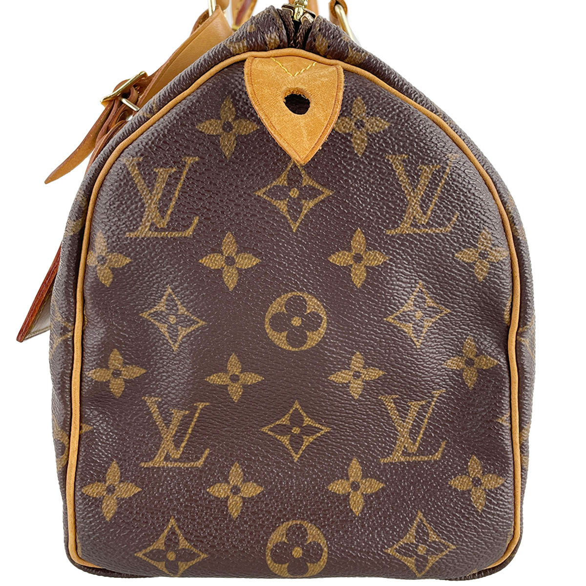 Louis Vuitton Monogram Speedy 25 Coated Canvas Fabric Brown Handbag 4892