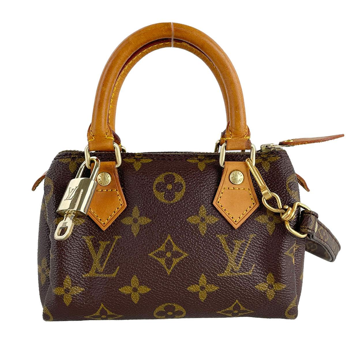 Louis Vuitton Monogram Mini speedy Coated Canvas Fabric Brown 2way Handbag 4916