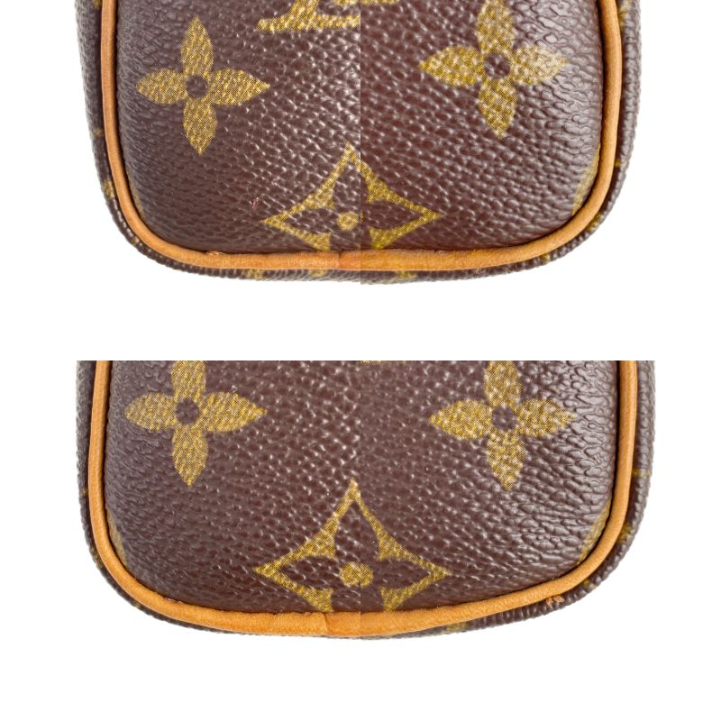 Louis Vuitton Monogram Mini speedy 2way Coated Canvas Fabric Brown Handbag 4870