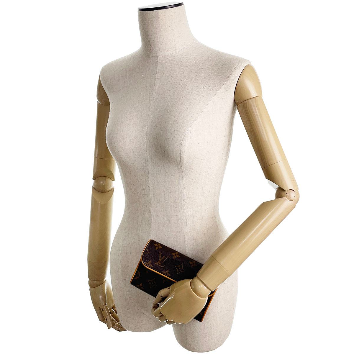 Louis Vuitton Monogram Pochette Florentine Coated Canvas Suede Brown Pouch 4875