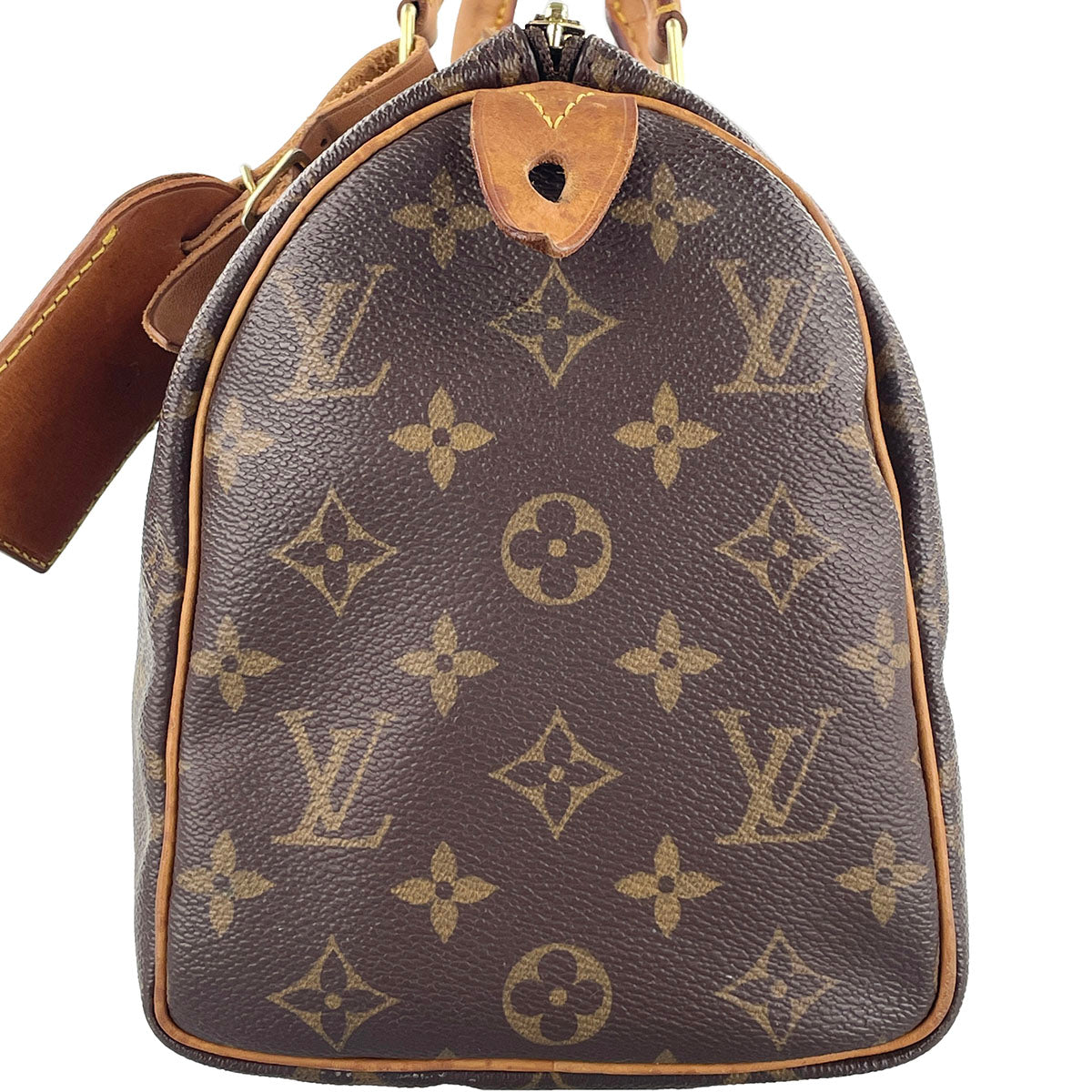 Louis Vuitton Monogram Speedy 25 Coated Canvas Fabric Brown Handbag 4937