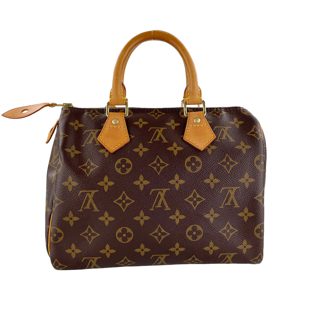 Louis Vuitton Monogram Speedy 25 Coated Canvas Fabric Brown Handbag 4907
