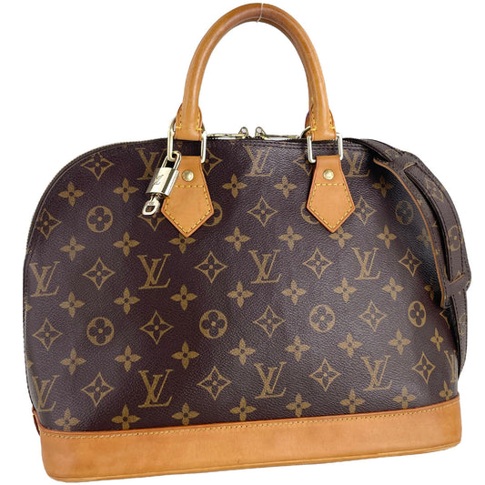 Louis Vuitton Monogram Alma 2way Coated Canvas Fabric Brown Handbag 4882