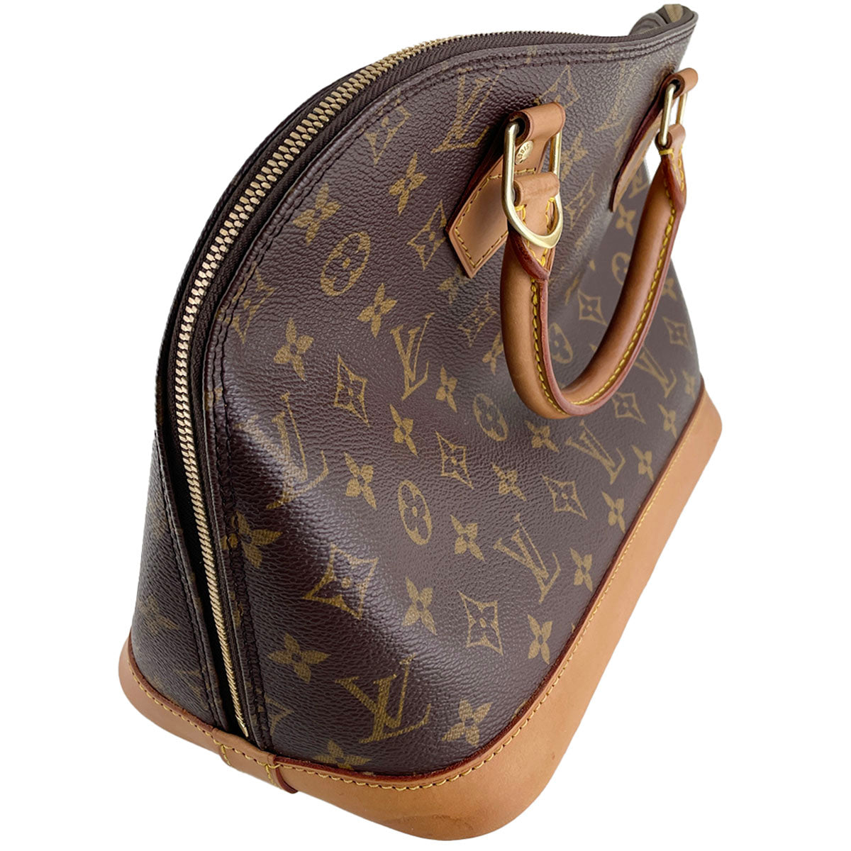 Louis Vuitton Monogram Alma Coated Canvas Fabric Brown Handbag 4823